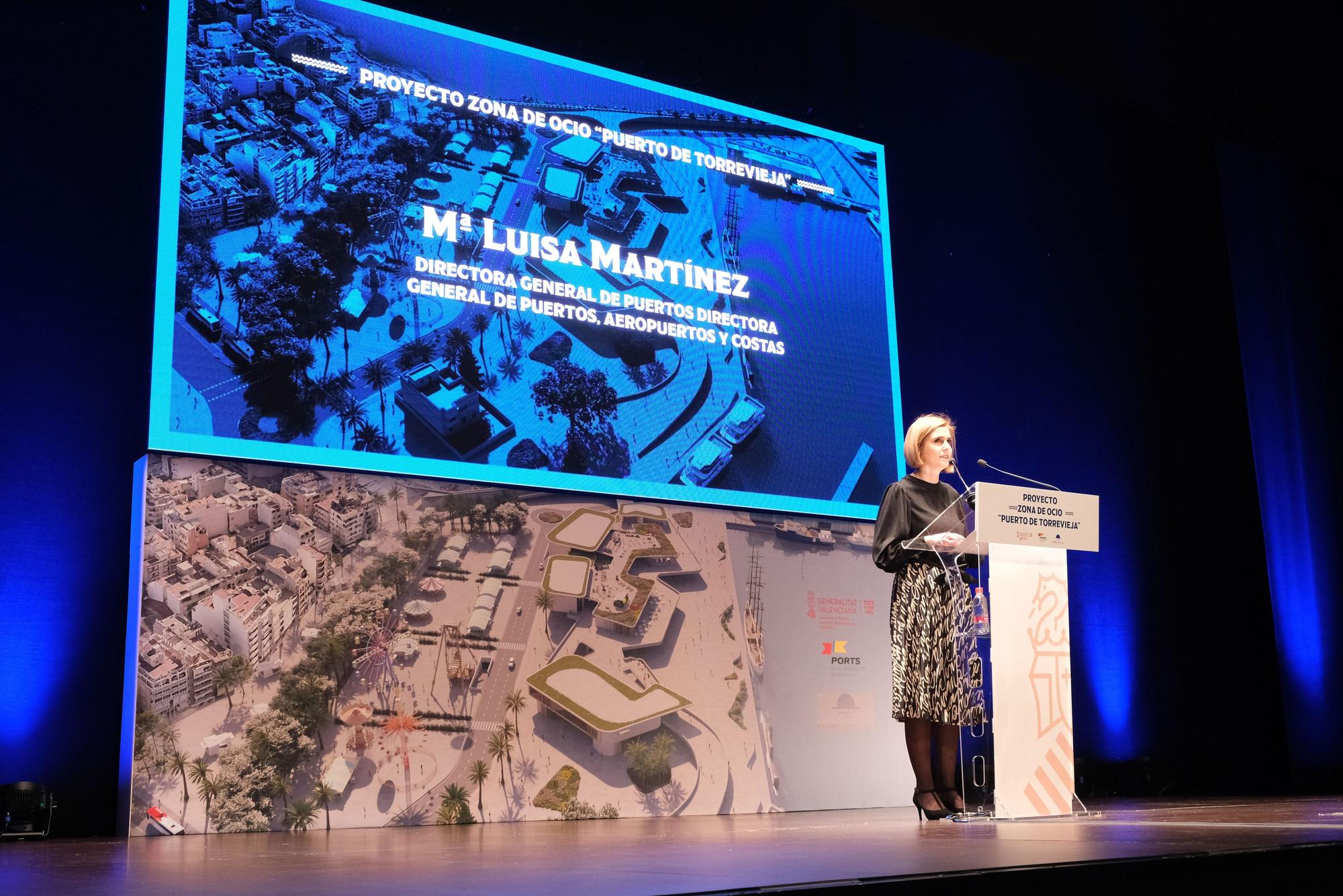 Presentación del proyecto de una nueva superficie comercial y de ocio en la zona portuaria de Torrevieja con la presencia de el presidente Ximo Puig, el conseller Arcadi España, el alcalde Eduardo Dolón y el empresario Enrique Riquelme