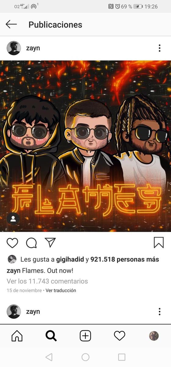 Pantallazo instagram Zayn