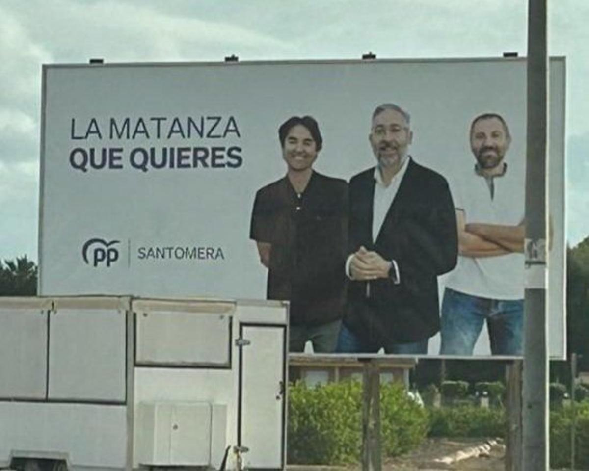 La Matanza es una pedanía murciana cuyo nombre ha dado lugar a este llamativo cartel del PP