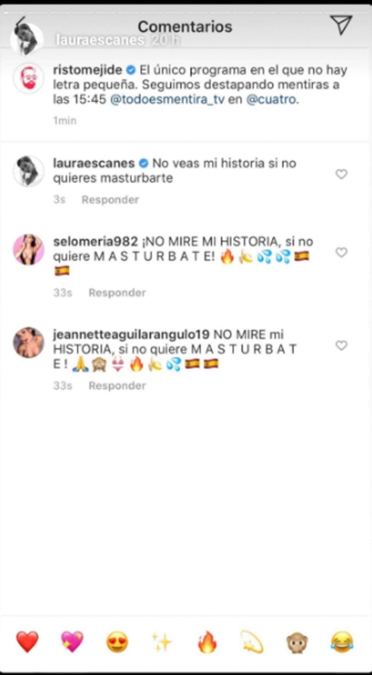 Laura Escanes escribe un comentario picante a Risto Mejide.