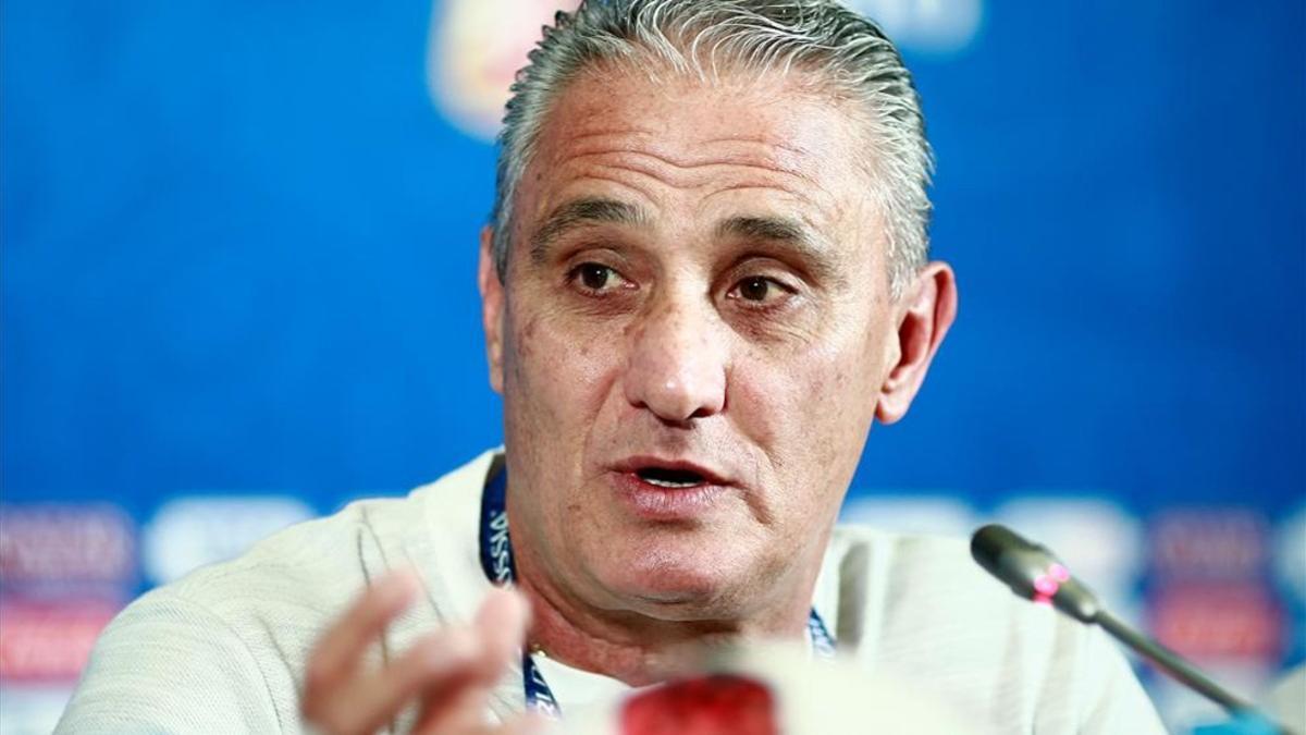 Tite, en su comparecencia ante los medios de comunicaciónen Kazan