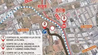 Plano para sortear el conflictivo corte al tráfico de la avenida València de Castelló