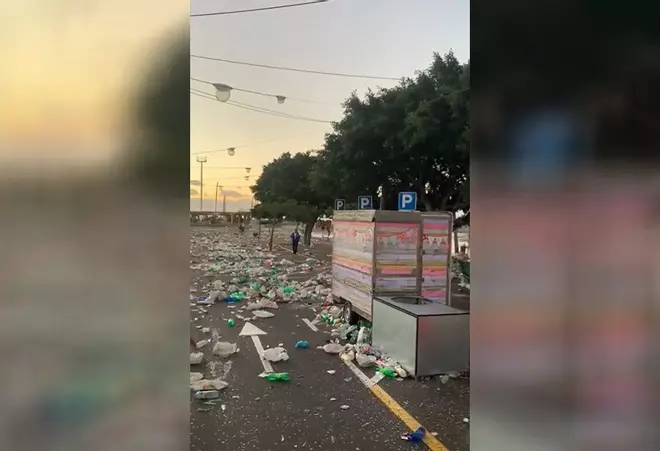 Así quedaron de sucias las calles de Santa Cruz de Tenerife tras el Carnaval