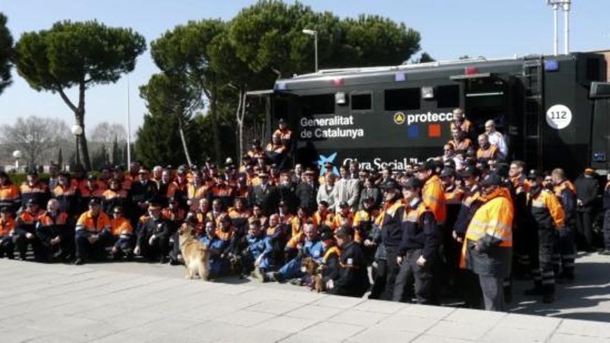 Foto de grup dels voluntaris de Protecció Civil que ha assistit a la celebració.