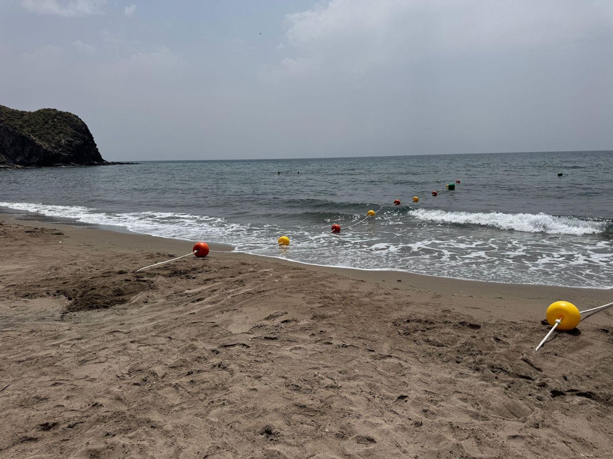 Boyas instaladas en una de las playas.