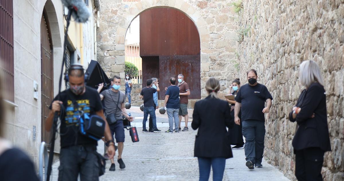 Rodaje de El Conseguidor, en el centro de Plasencia.
