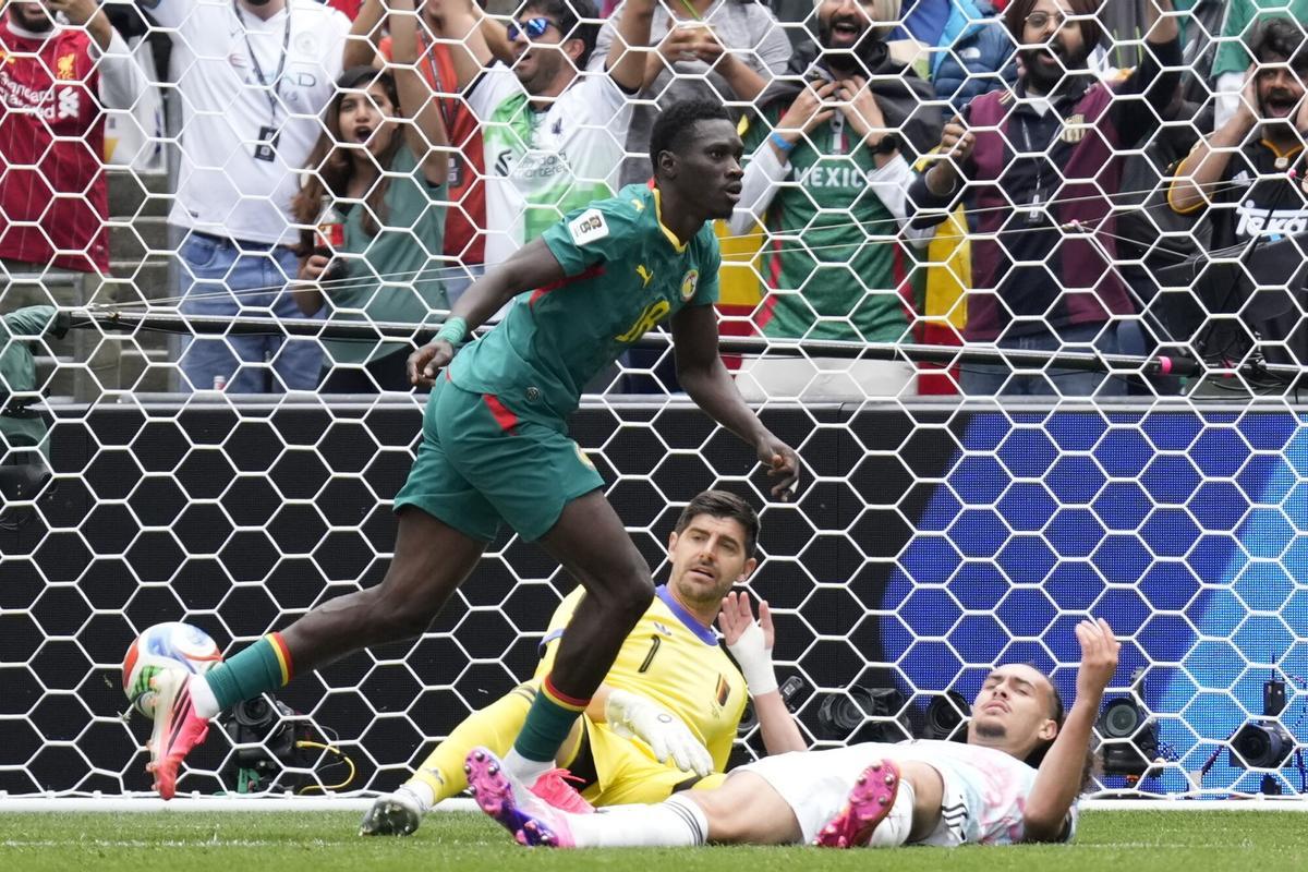 Sarr celebra su gol ante Courtois, este miércoles en Seattle.