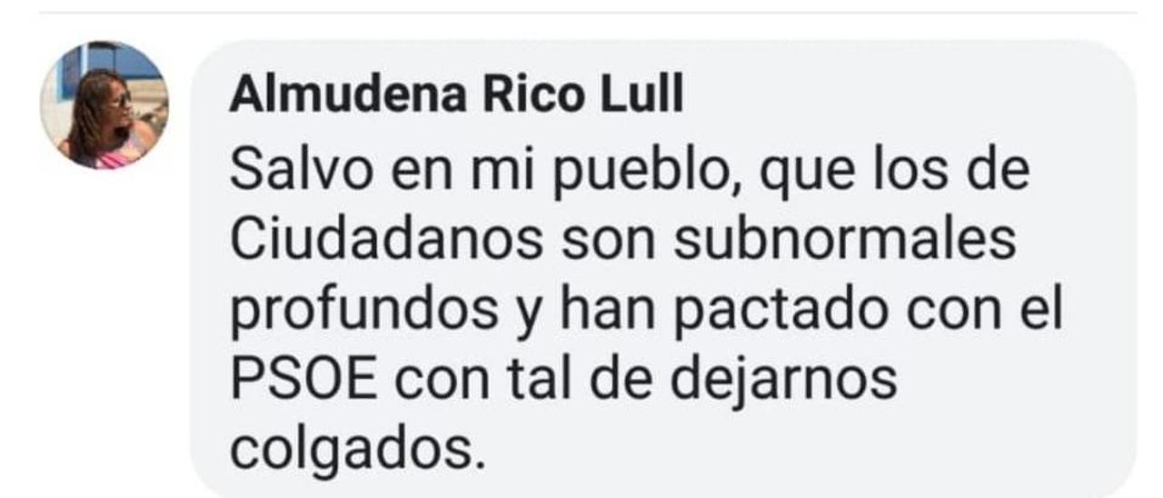 Captura del comentario.