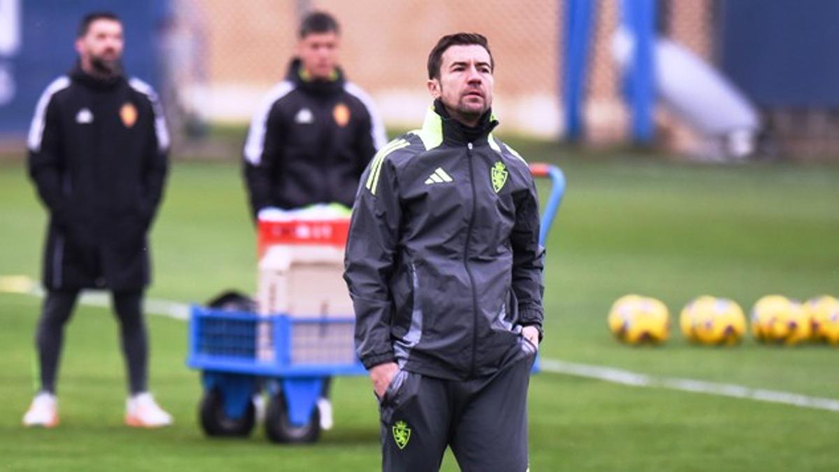Gabi Fernández, en el campo de entrenamiento.