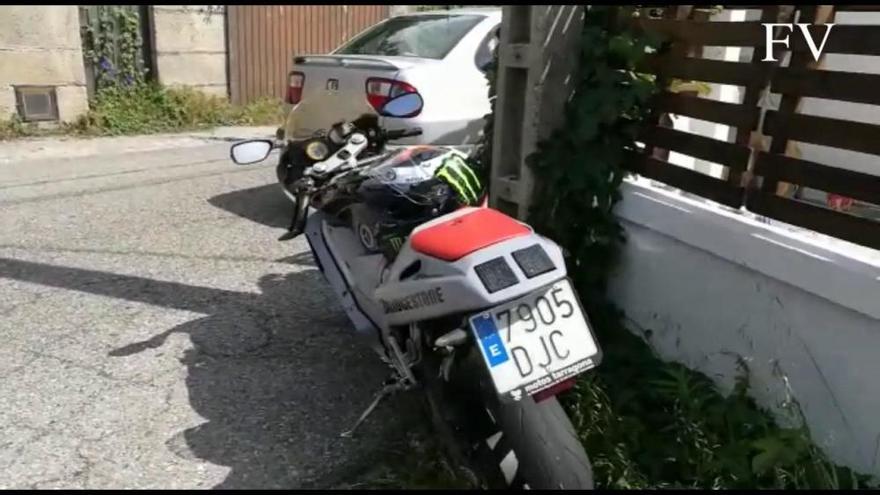 Accidente de un motorista en Cangas