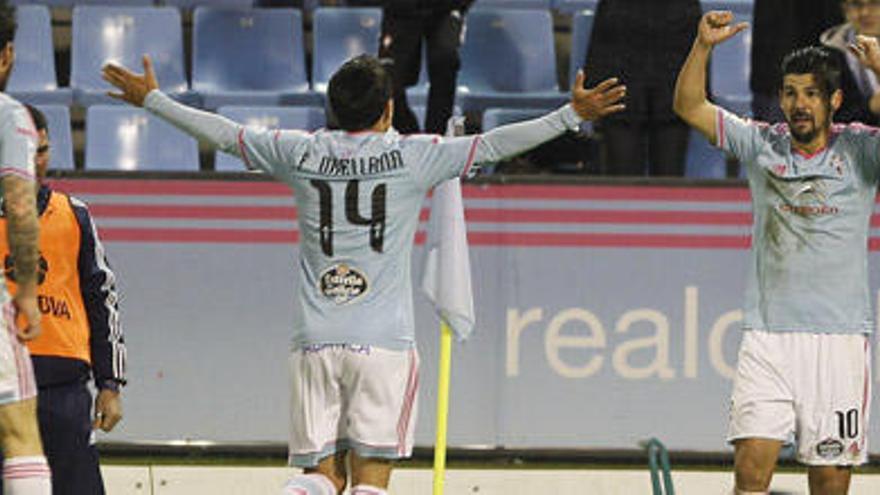 Nolito celebra el gol de la victoria del Celta // RICARDO GROBAS