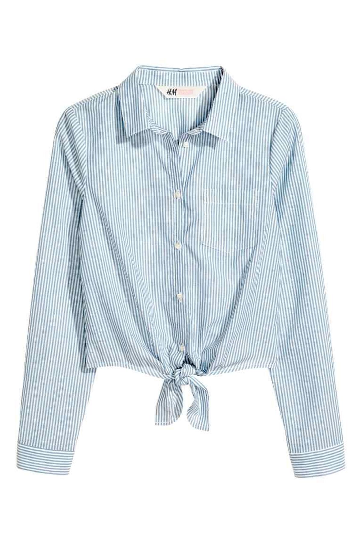 Prendas con nudo para triunfar en primavera: camisa de rayas