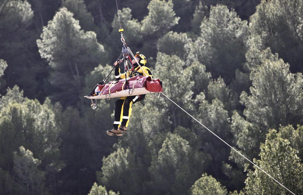 Simulacros de rescate en altura en Alcoy