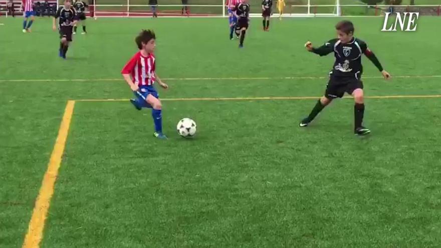 Jan Aparicio, el niño de 11 años que ya promete en la cantera del Sporting