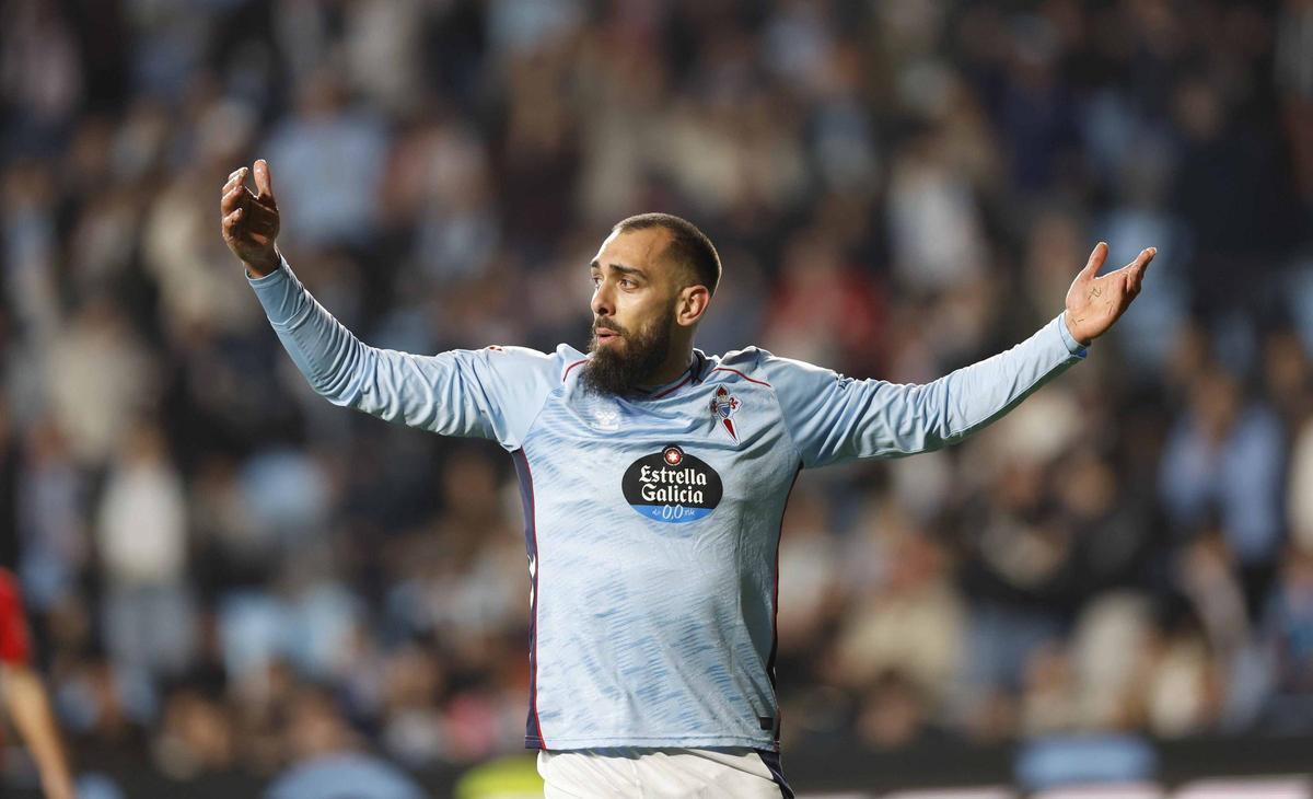 Borja Iglesias en un partido del Celta de esta temporada.