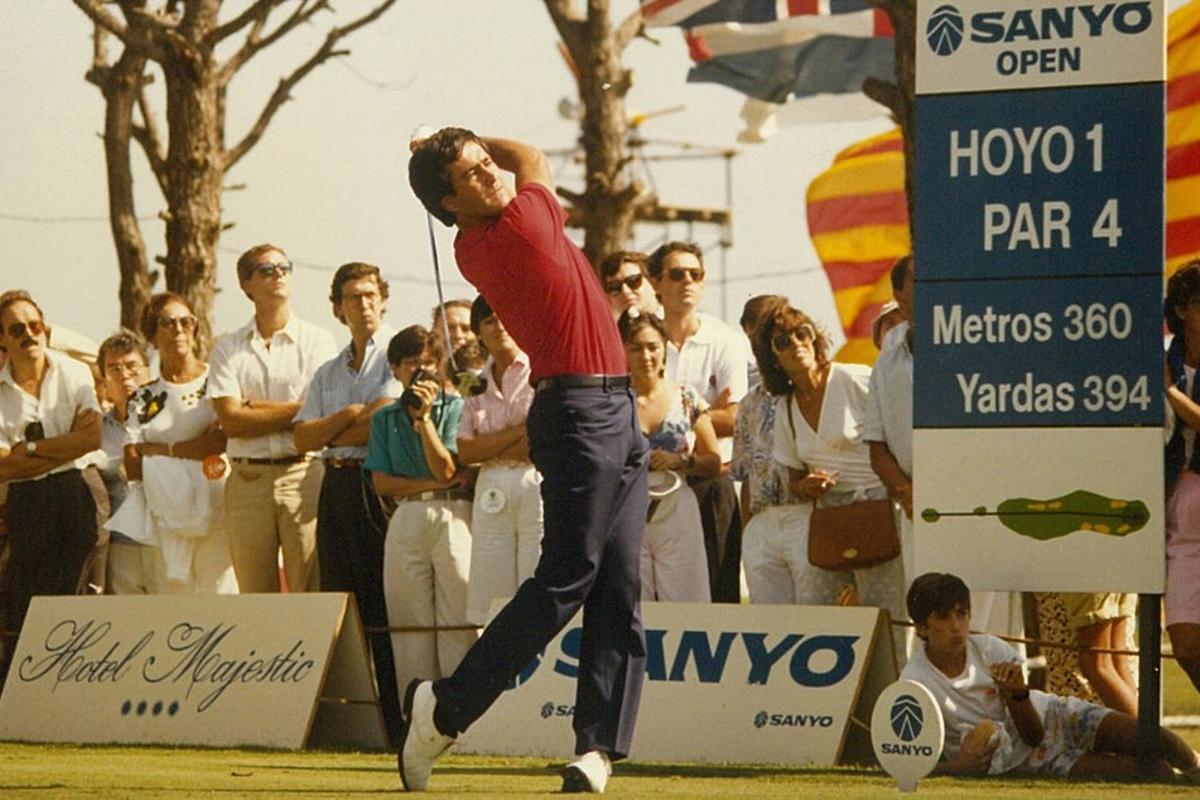 Seve Ballesteros, en el Sanyo Open de 1985, en el RCG El Prat