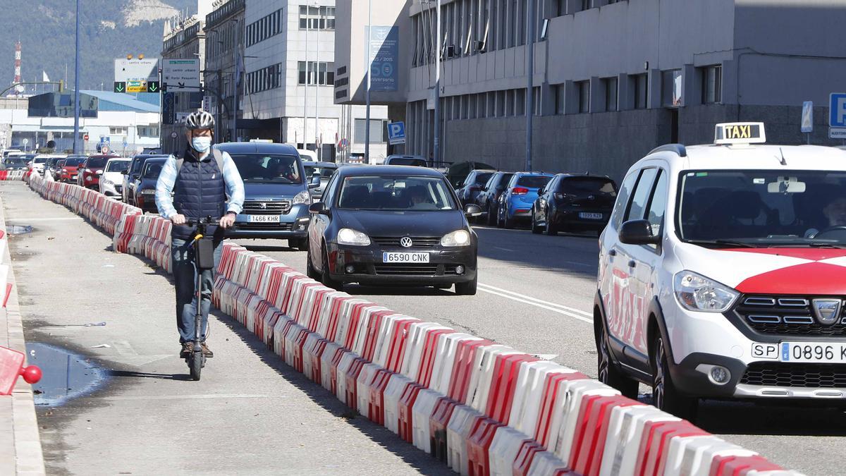 Obras del carril bici en Beiramar