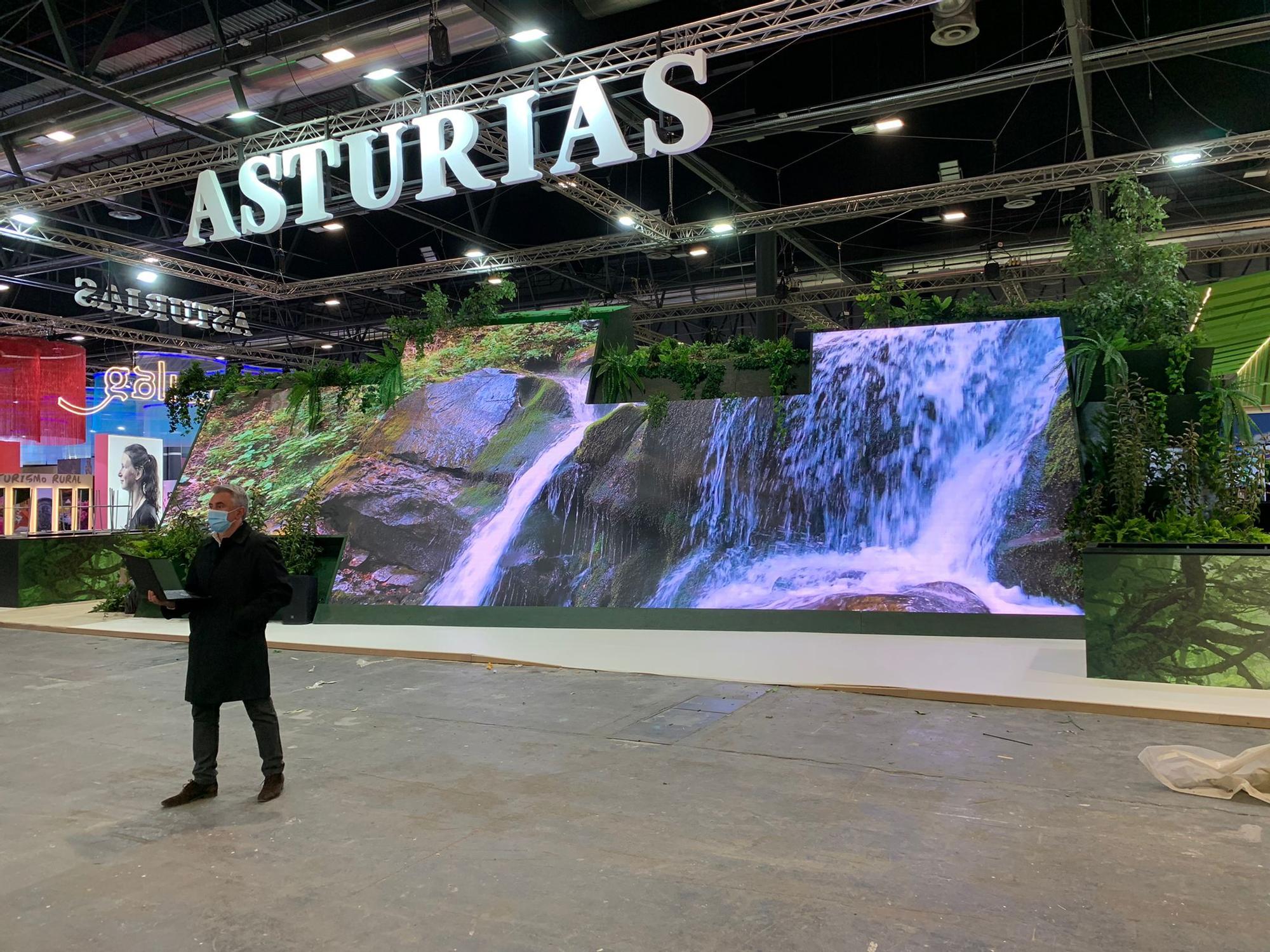 Así es el espectacular stand del Principado en Fitur: cascadas, montes y gastronomías para atraer turistas