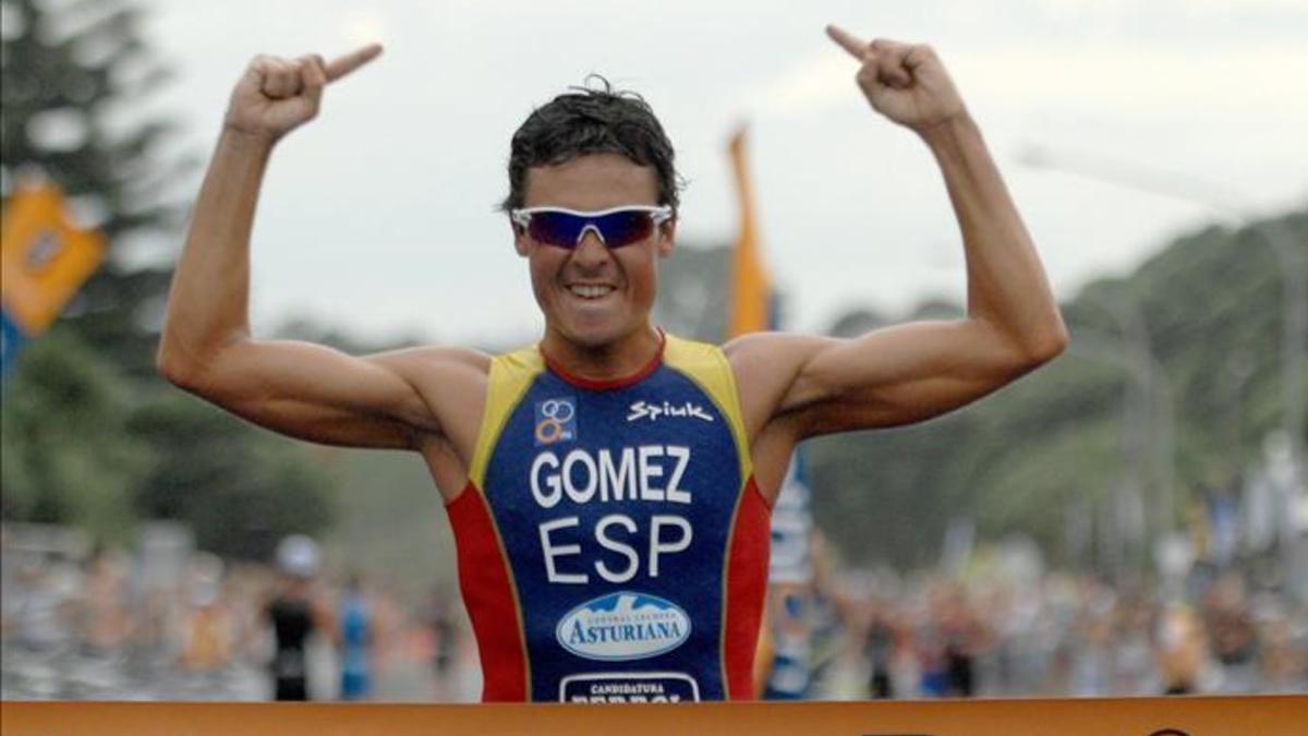 Gómez Noya, en el Triathlon World Cup de Nueva Zelanda de 2008