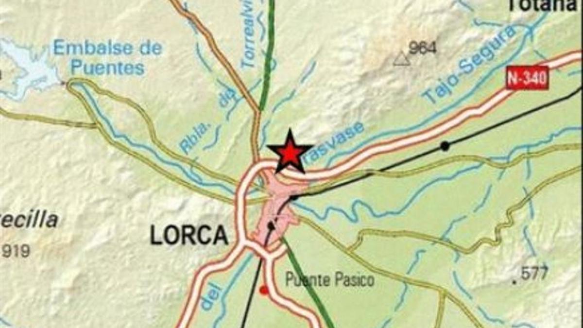 Epicentro del terremoto de Lorca, según el IGN.