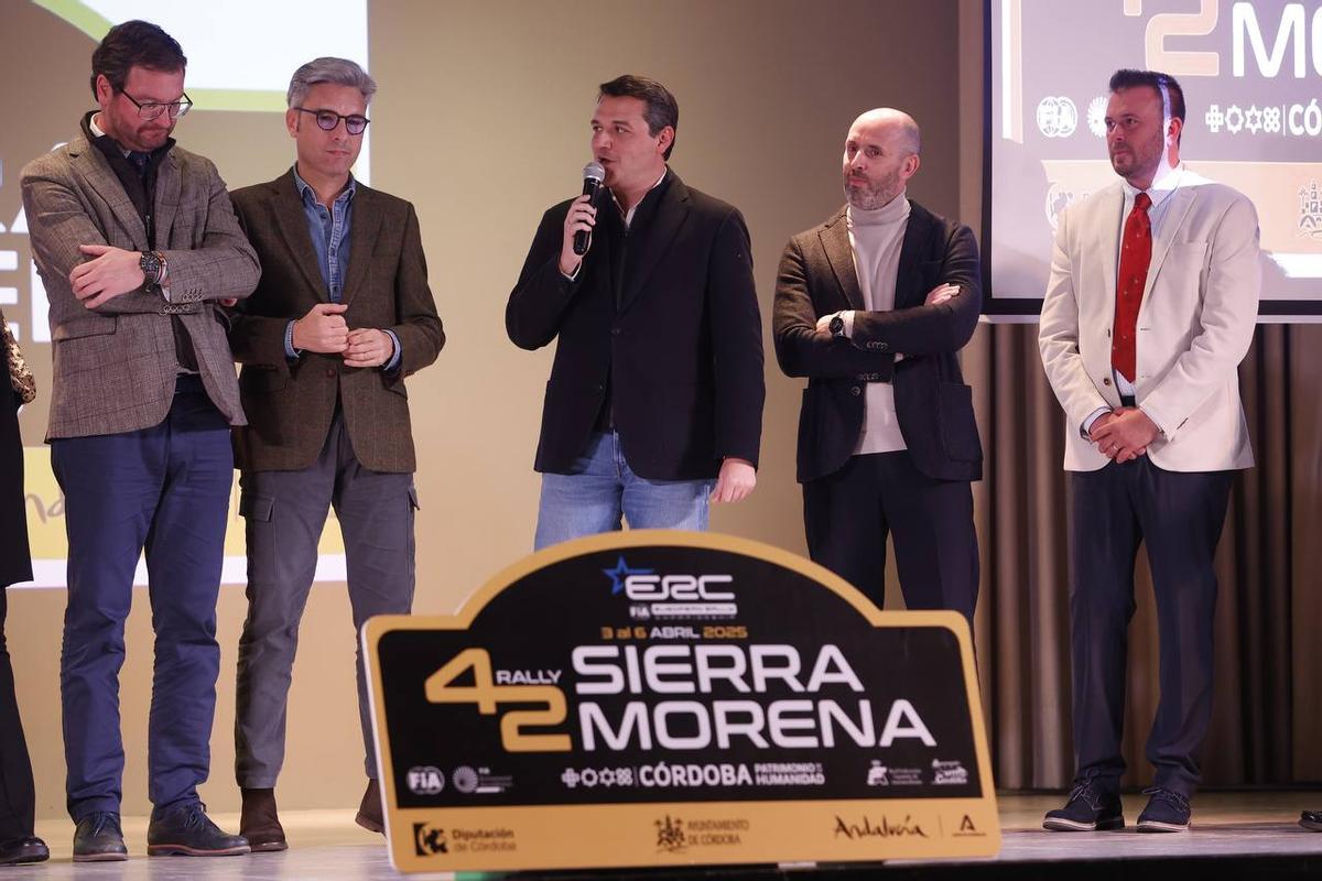 El alcalde de Córdoba, José María Bellido, se dirige a los asistentes a la presentación de los tramos del Rally Sierra Morena.