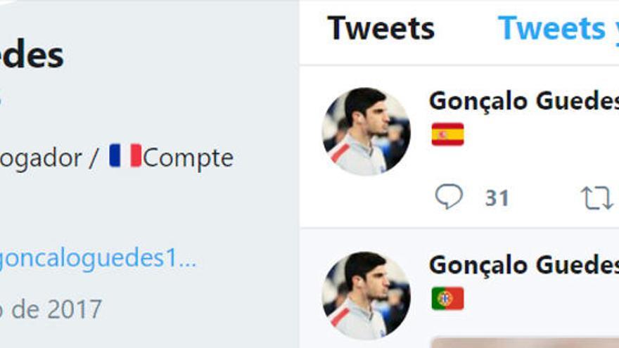 El mensaje de Gonçalo Guedes.