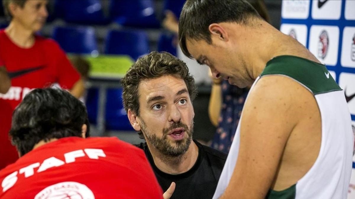 Pau Gasol, en el Palau Blaugrana.