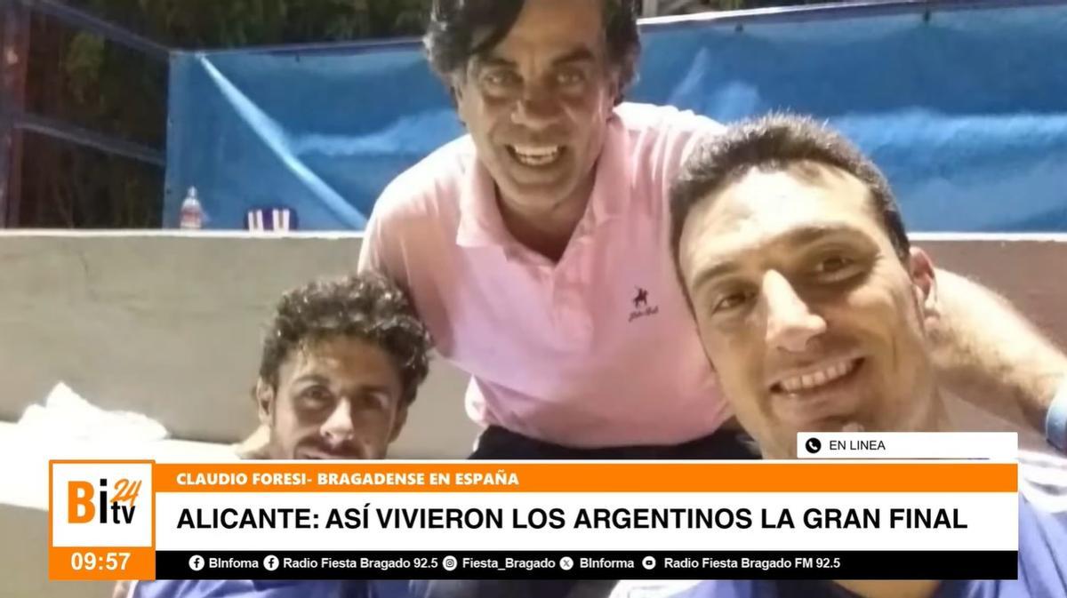 Claudio Foresi con Scaloni y Aimar