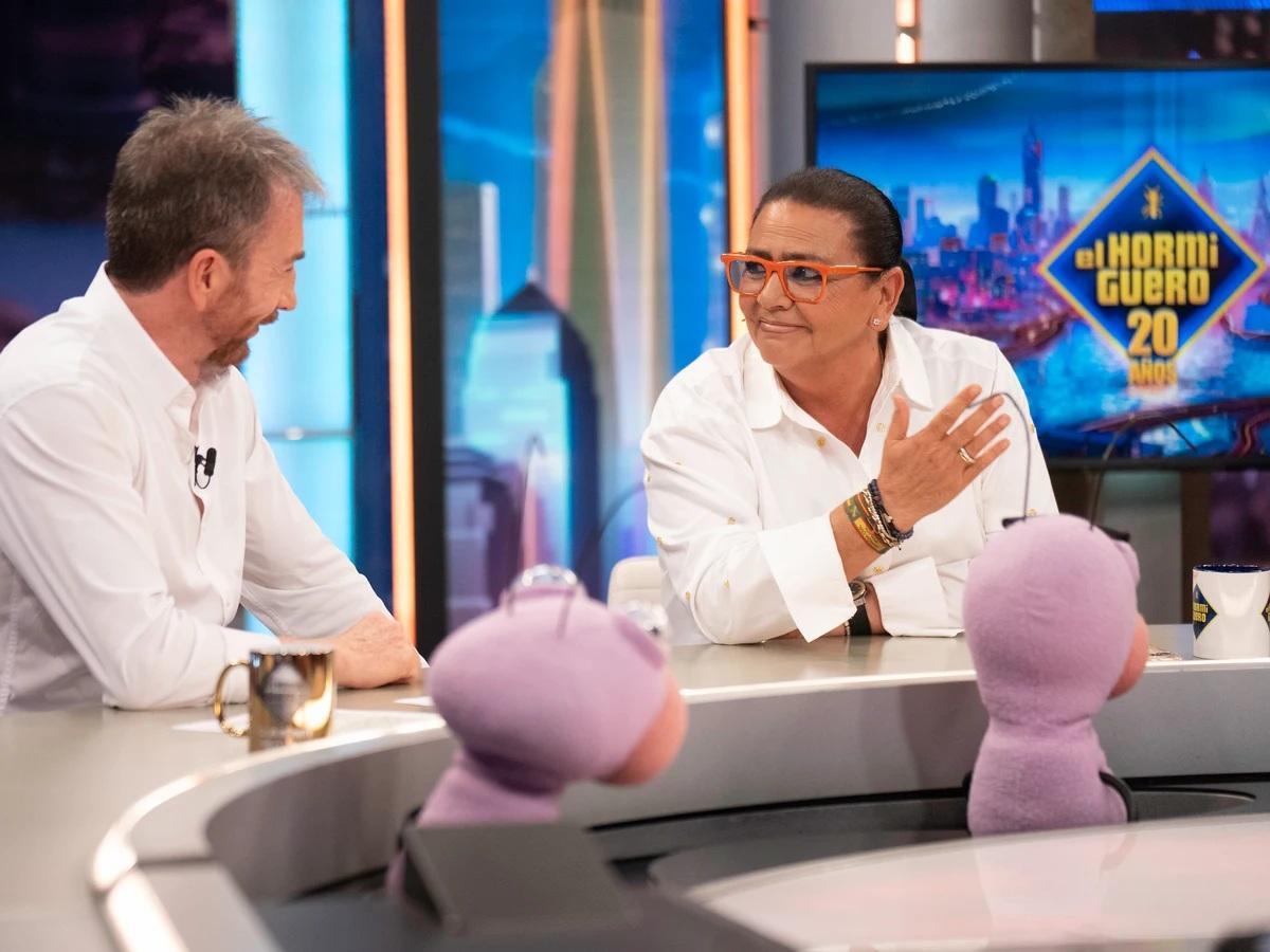 María del Monte conversa con Pablo Motos en 'El Hormiguero'.