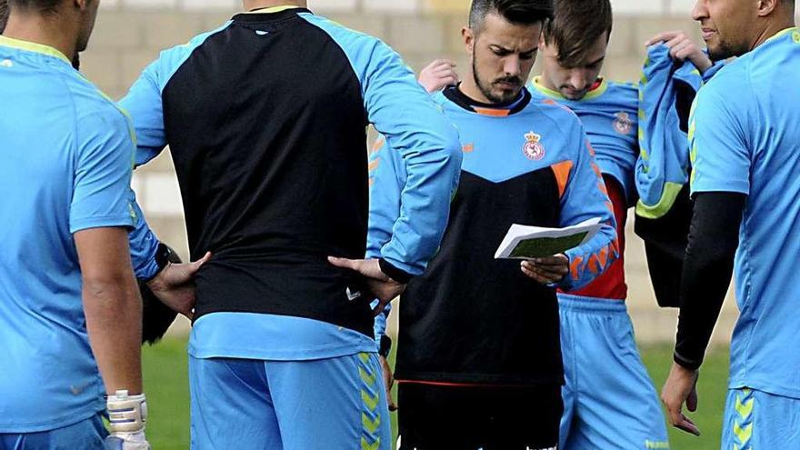 Rubén de La Barrera, en un entrenamiento con la Cultural Leonesa.