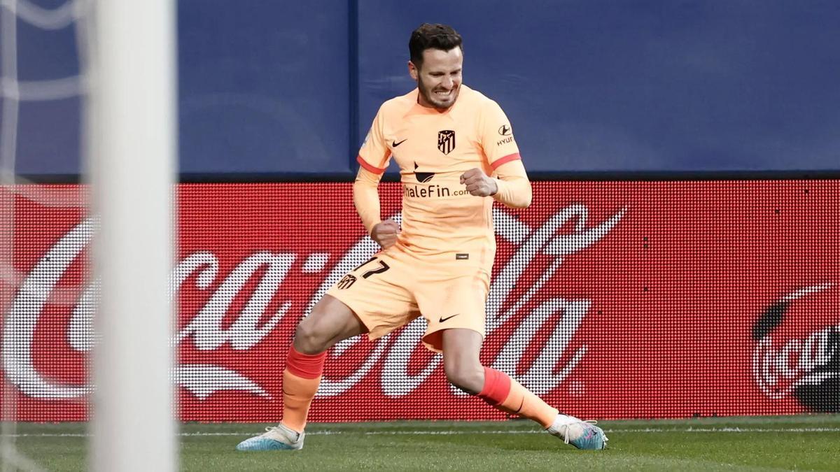 Saúl Ñiguez celebra un gol con el Atlético de Madrid