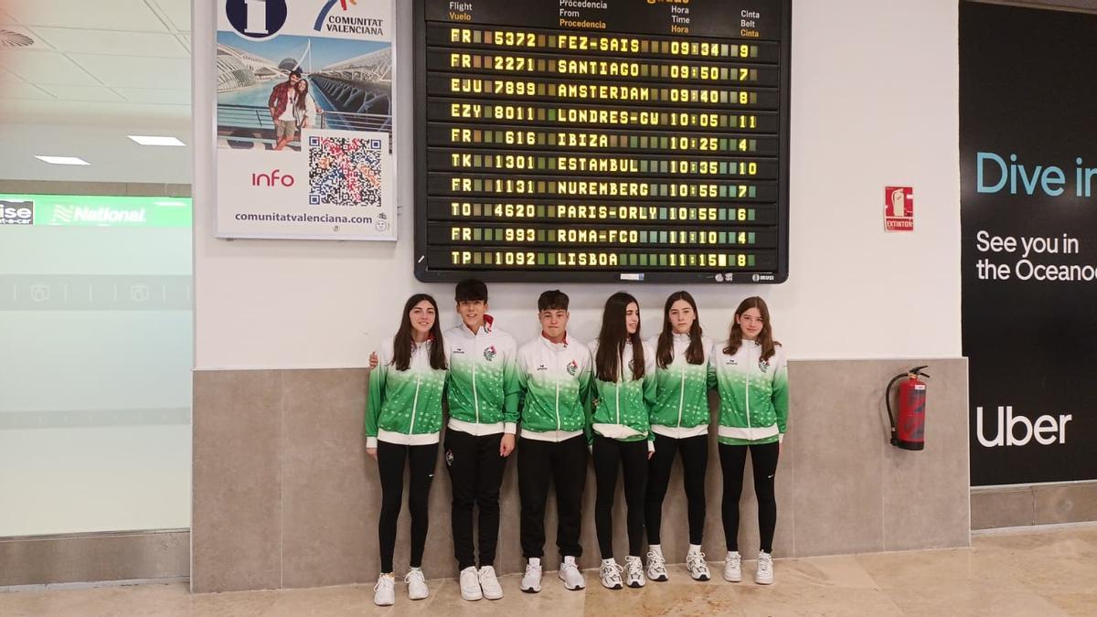 Equipo estradense rumbo a Valencia.