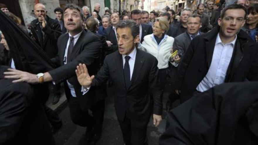 Increpan a Sarkozy en Baiona