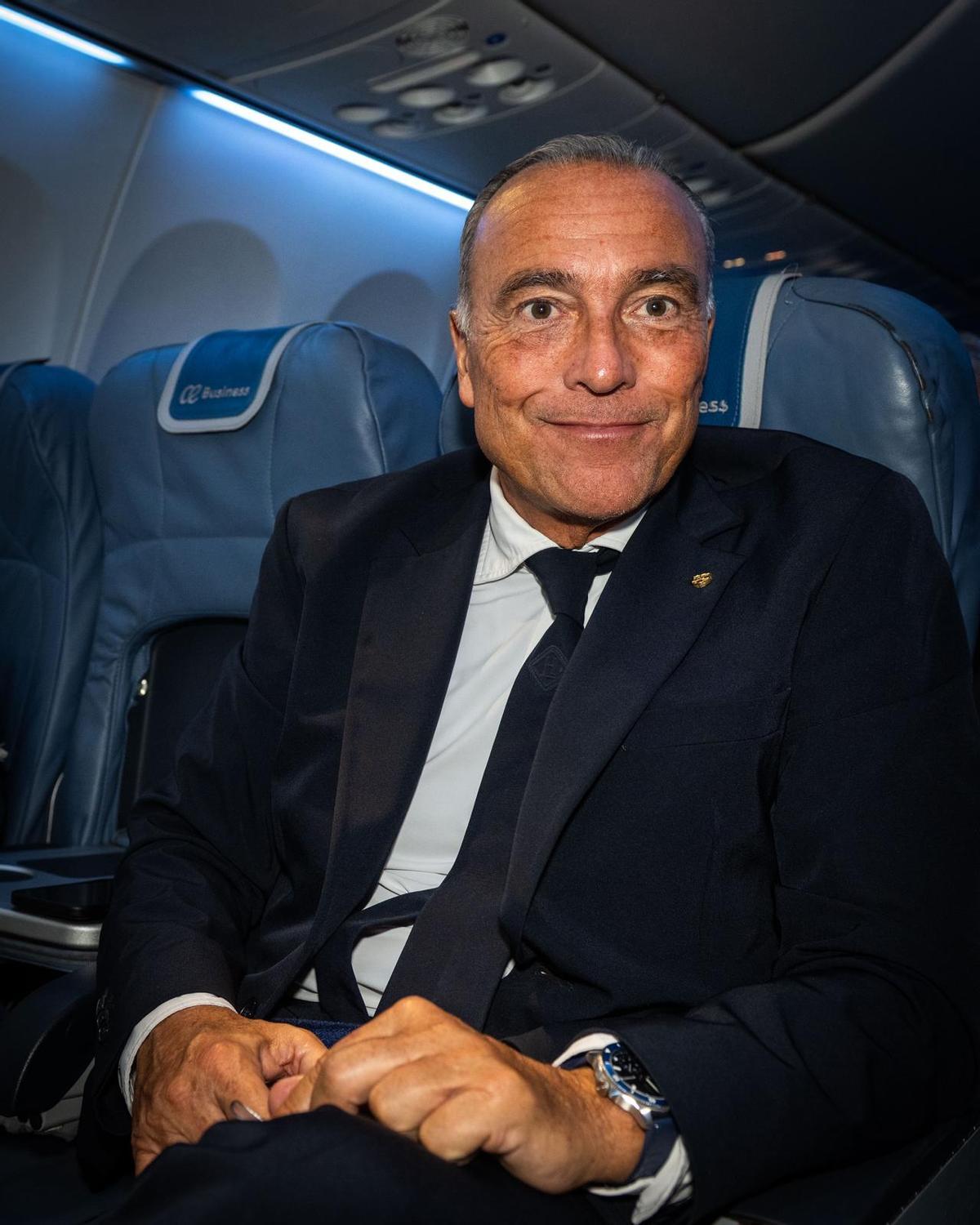 Rafa Yuste encabezó la expedición azulgrana a Madrid