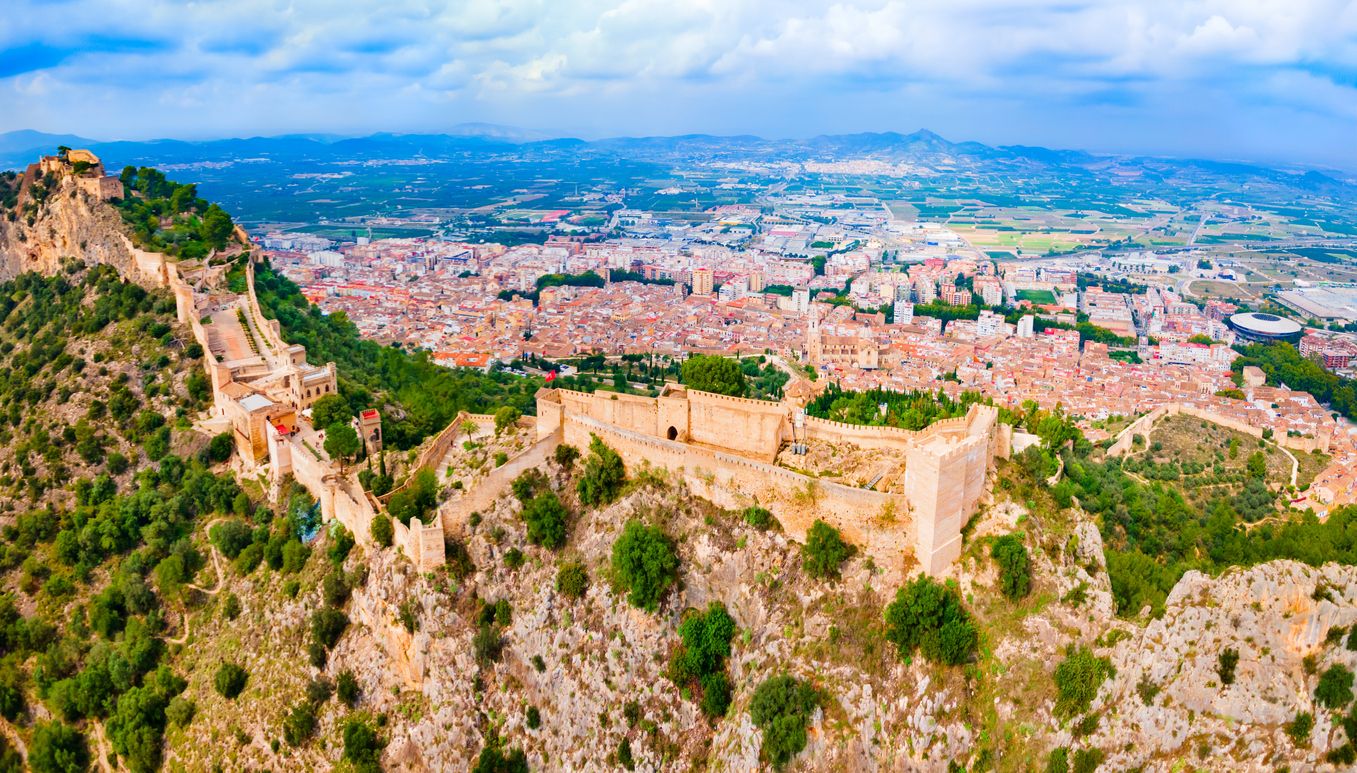 Vista del castillo de Xàtiva.