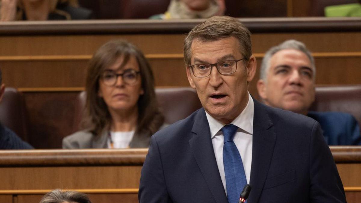 Alberto Núñez Feijóo intervé durant una sessió de control al Govern al Congrés el 13 de març. | EDUARDO PARRA / EUROPA PRESS