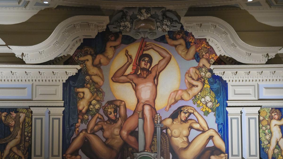 Frescos de Néstor de la Torre en el Teatro Pérez Galdós
