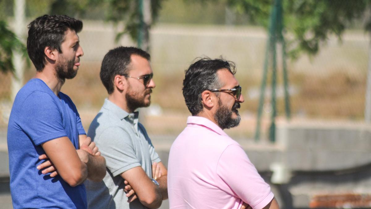 Vicente Montesinos y Ángel Dealbert, en un entrenamiento del Castellón.