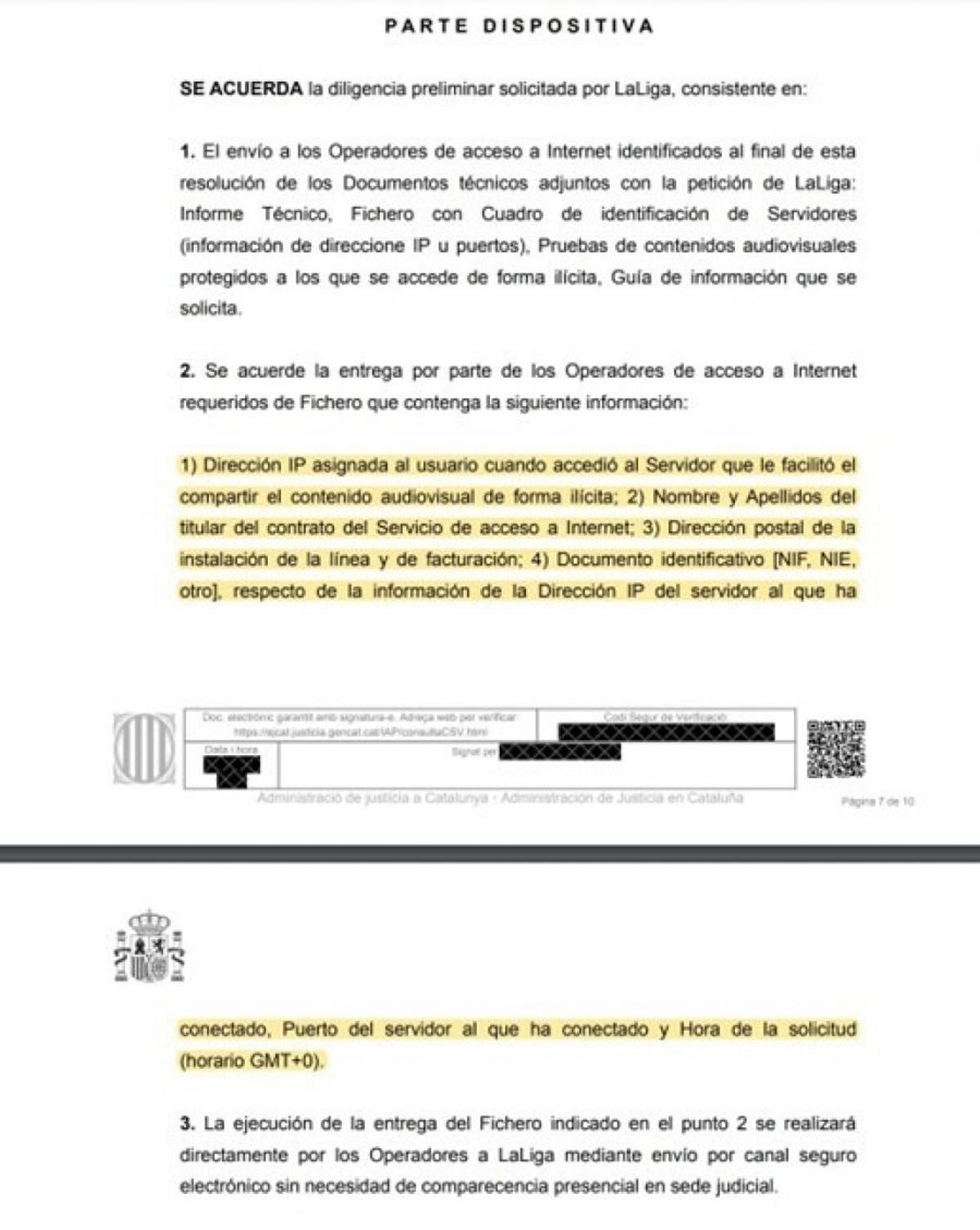 Extracto de la sentencia hecho público por LaLiga.