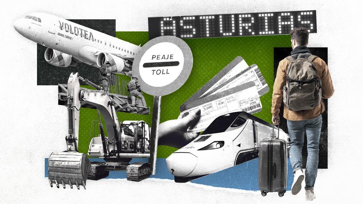 Una composición de los problemas de los viajes del AVE asturiano