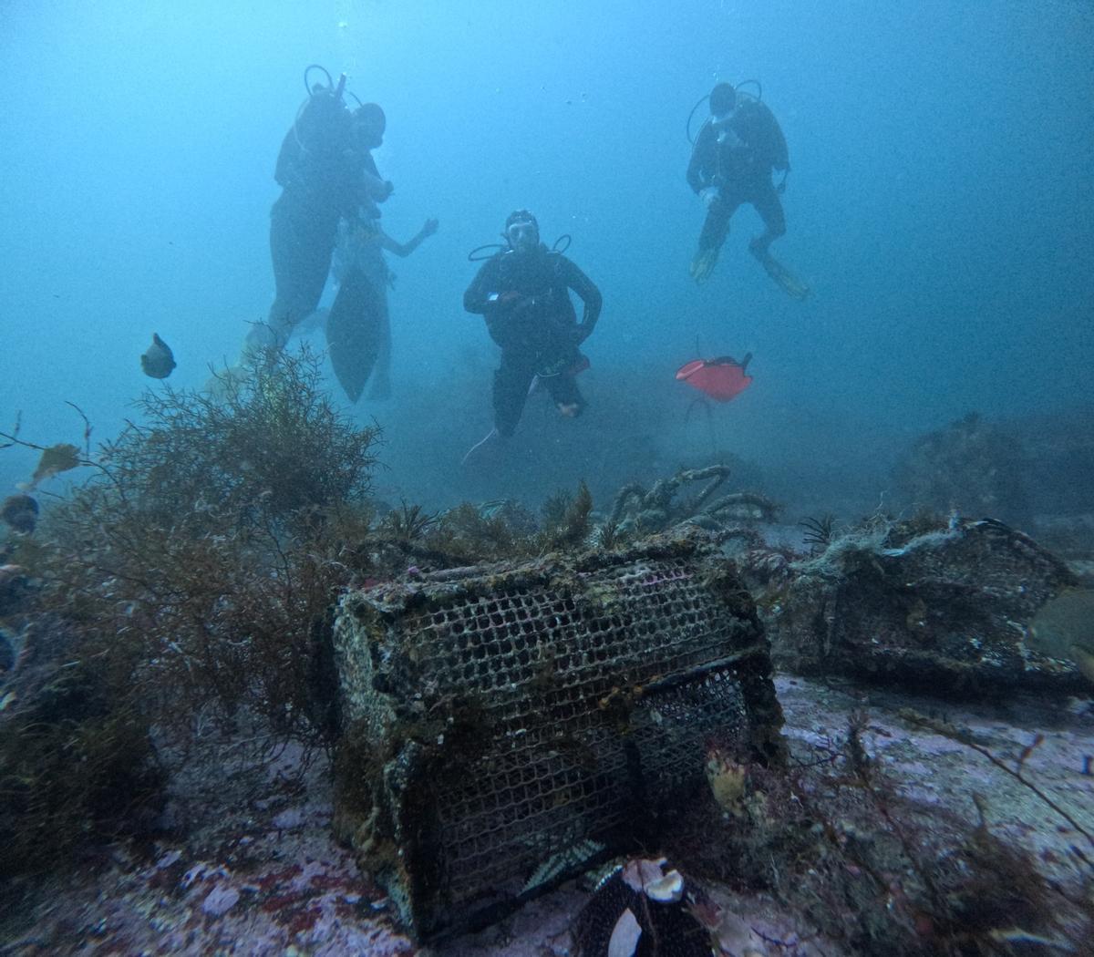 Actuaciones de limpieza de los fondos marinos de O Morrazo.