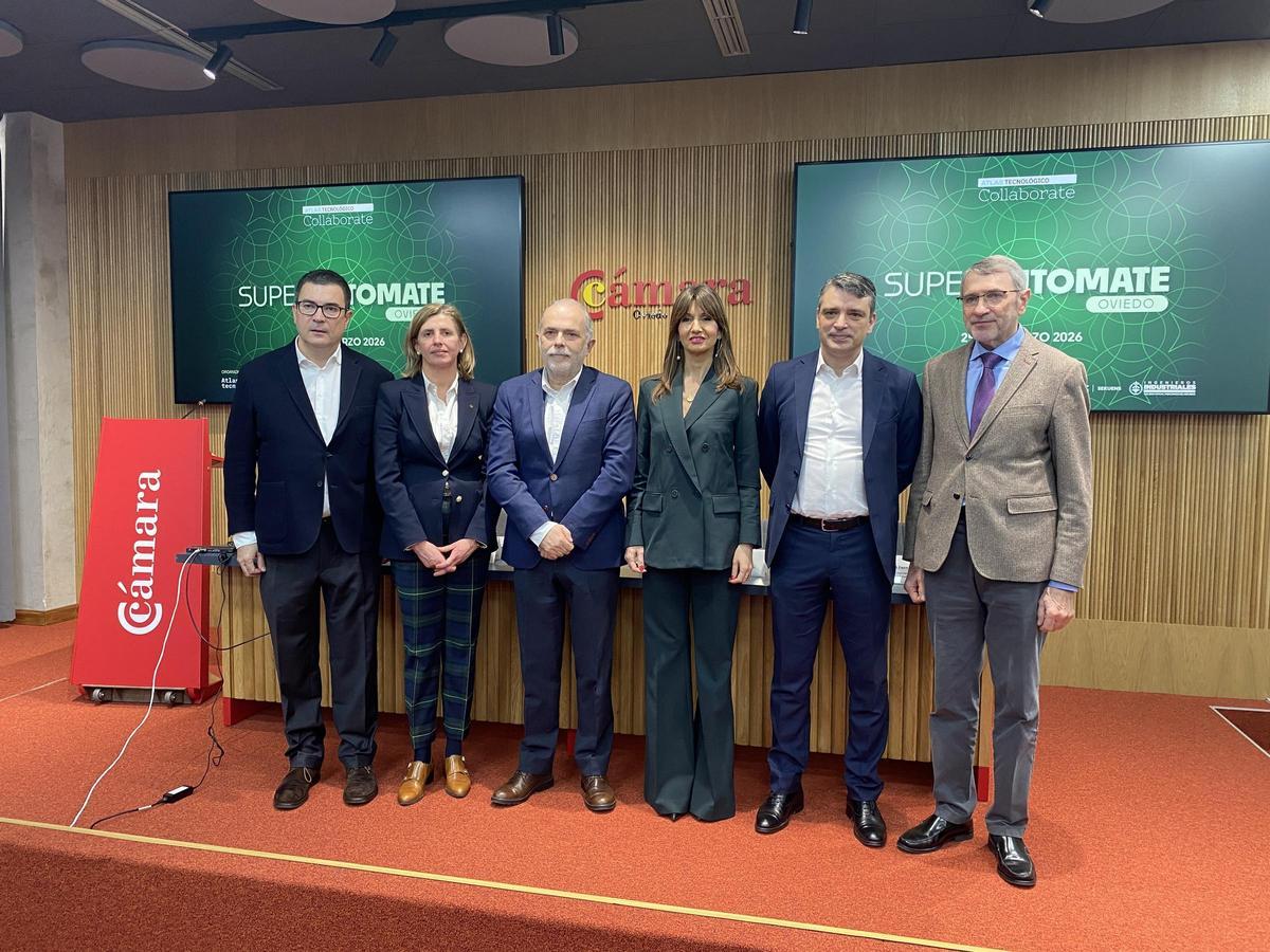 Pablo Oliete (Atlas Tecnológico), Eva Pando (Fundación Caja Rural de Asturias), José Manuel Ferreira, Leticia González, Juan Carlos Campo y José Esteban Fernández.