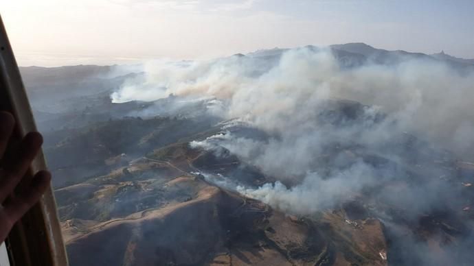 Vista aérea del incendio de Gran Canaria