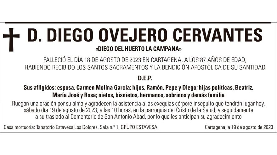 D. Diego Ovejero Cervantes