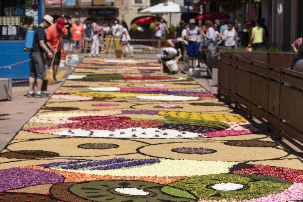 El concurs de catifes de flors naturals omple Arbúcies