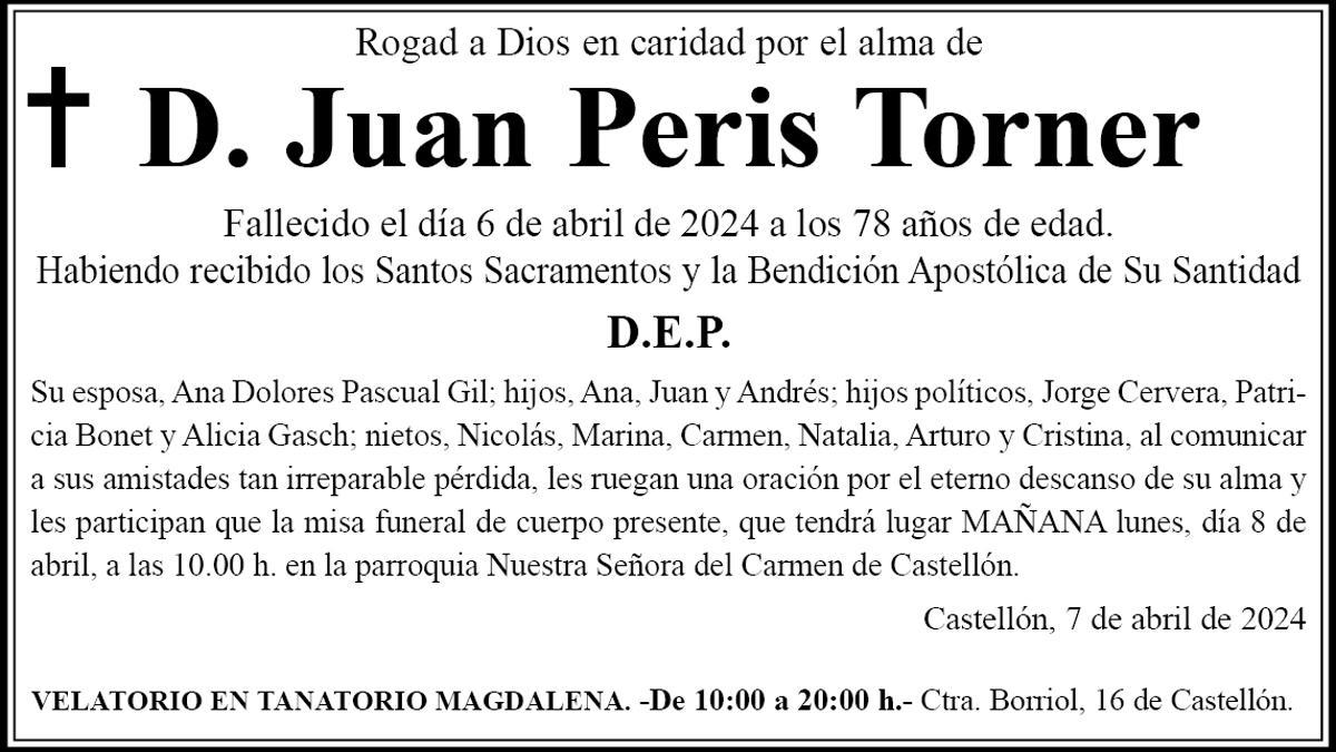 D. Juan Peris Torner