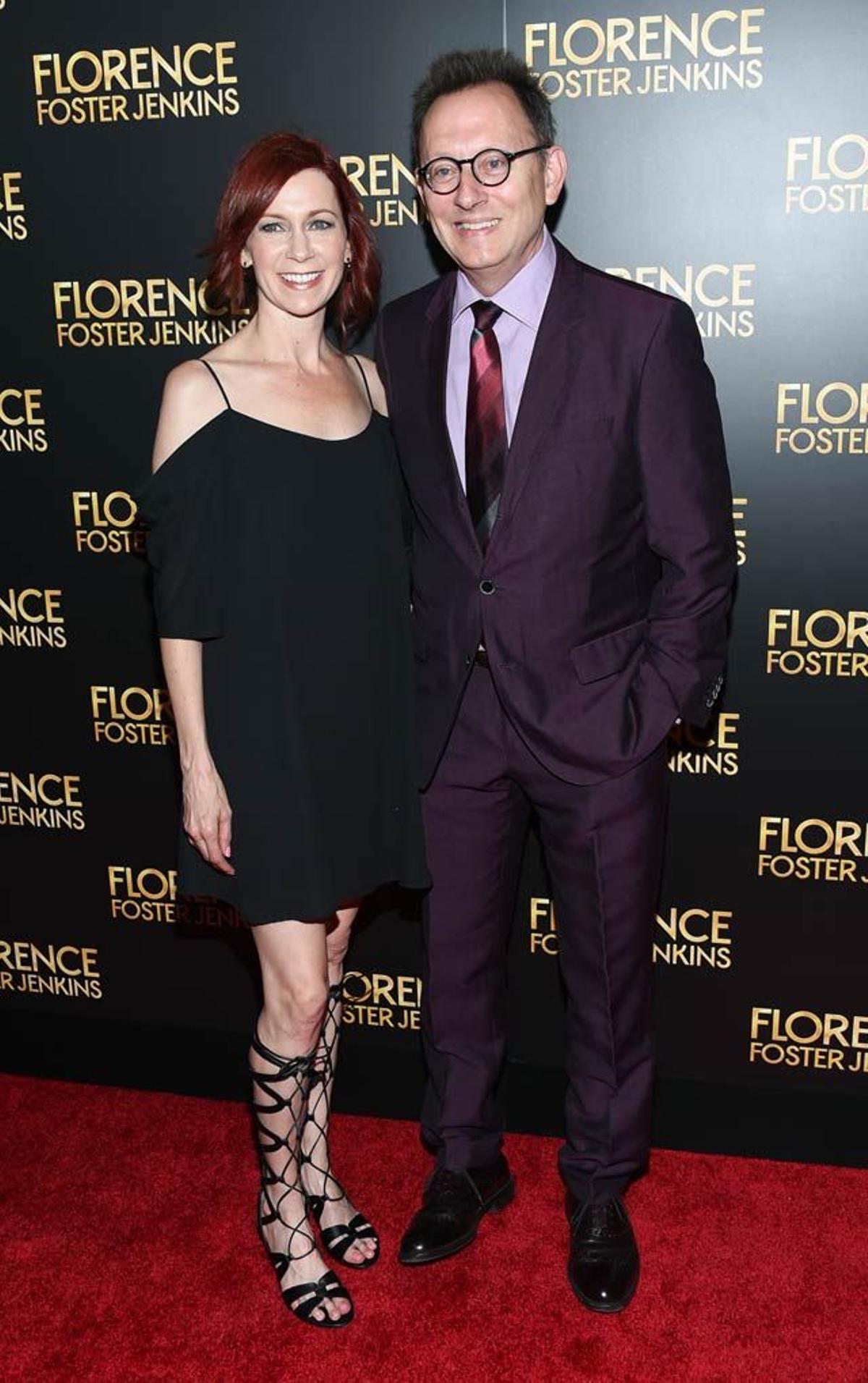 Carrie Preston y Michael Emerson en el estreno de Florence Foster Jenkins en Nueva York.