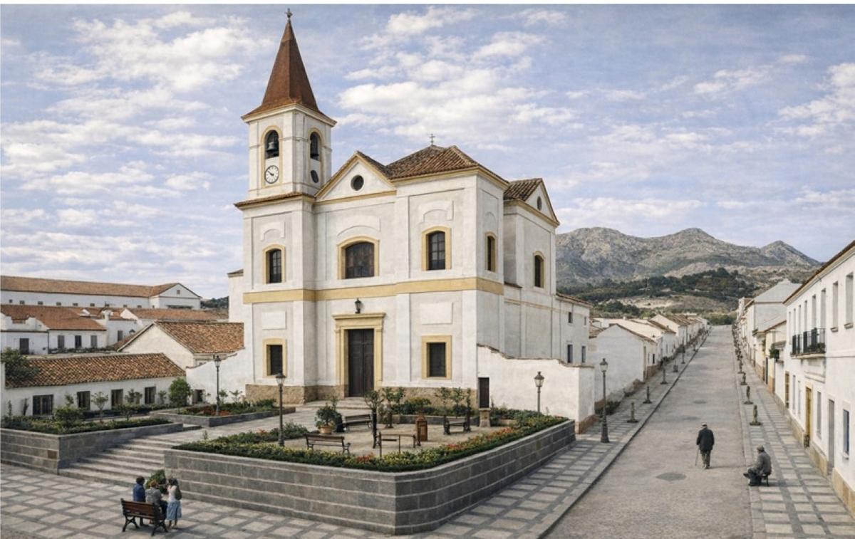 glesia de las Angustias, a comienzos del siglo XX y calle Villafuerte.