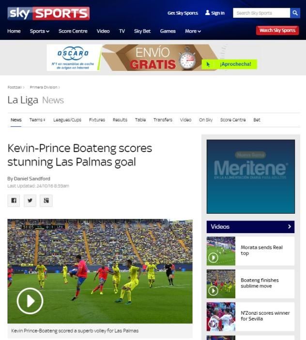 La prensa se hace eco del gol de Boateng