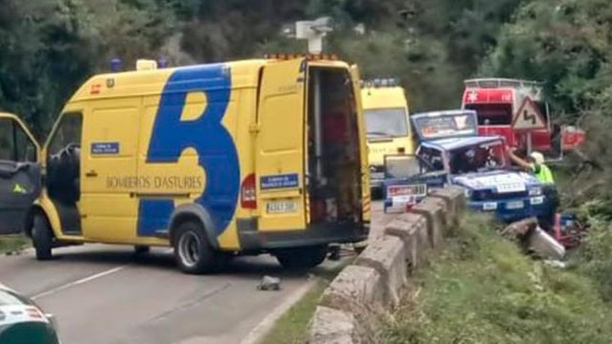 Momento del accidente del Seat de Jaime Gil y Diego Calvo.